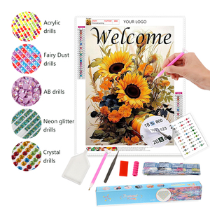 Tự làm bức tranh Kim Cương Hoa hướng dương và bí ngô 30*40cm tùy chỉnh 5D nhựa kim cương nghệ thuật bức tranh tường trang trí nội thất - Product Image 1