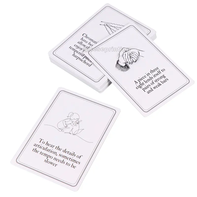 Kartu Flash edukasi warna hitam dan putih kustom gambar cetak kartu dasar Bach kartu permainan Anda sendiri
