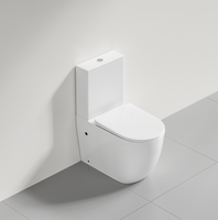 WC en céramique à poser au sol avec abattant à fermeture douce, double chasse, chasse Tornado monotrou, installation S/P Trap