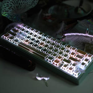 Keycaps PBT profil Cherry, effet ombré, translucides, gravés sur <span class=keywords><strong>le</strong></span> côté, motif Osmanthus Doré Oolong, pour clavier mécanique - Product Image 5
