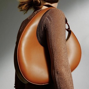 Sac à bandoulière ovale en forme de croissant, marron clair, style vintage, sac bandoulière pour femme, usage quotidien - Product Image 2