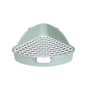 Petite litière triangulaire pour lapins, en matériau PP, anti-éclaboussures, pour lapins nains et chinchillas - Product Image 2