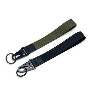 Porte-clés promotionnel personnalisé avec logo, en nylon cousu, mousqueton métallique, sangle de poignet pour la randonnée et les sports de plein air - Product Image 5