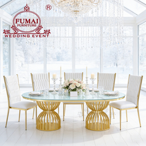 Foshan โต๊ะแต่งงานโลหะสีขาว MDF สำหรับงานแต่งงานเฟอร์นิเจอร์กลางแจ้ง - Product Image 5