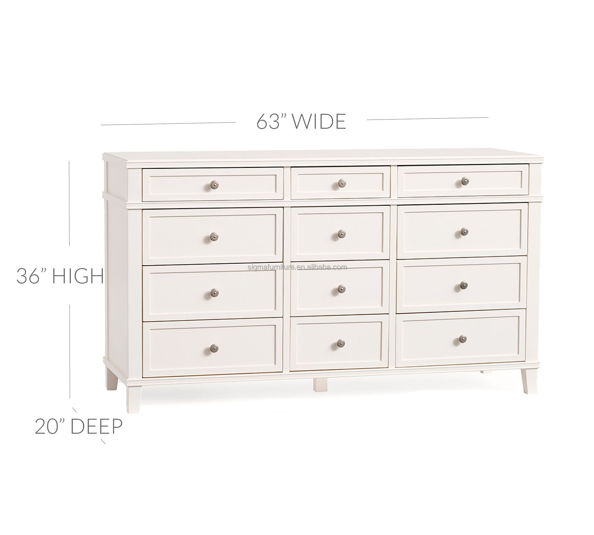 Modern white cupboard furniture cabinet hardware 12-drawer dresser  storage chests