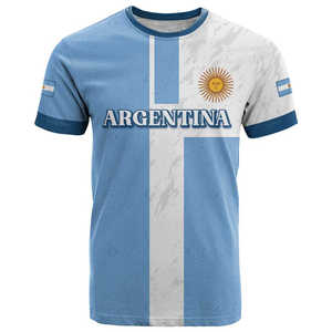 Camiseta Deportiva de Manga Corta para Hombre, Estampado de Camuflaje, Apoyo al Equipo Argentino, Partido de Fútbol 2026, Camiseta Deportiva de Fitness - Product Image 3
