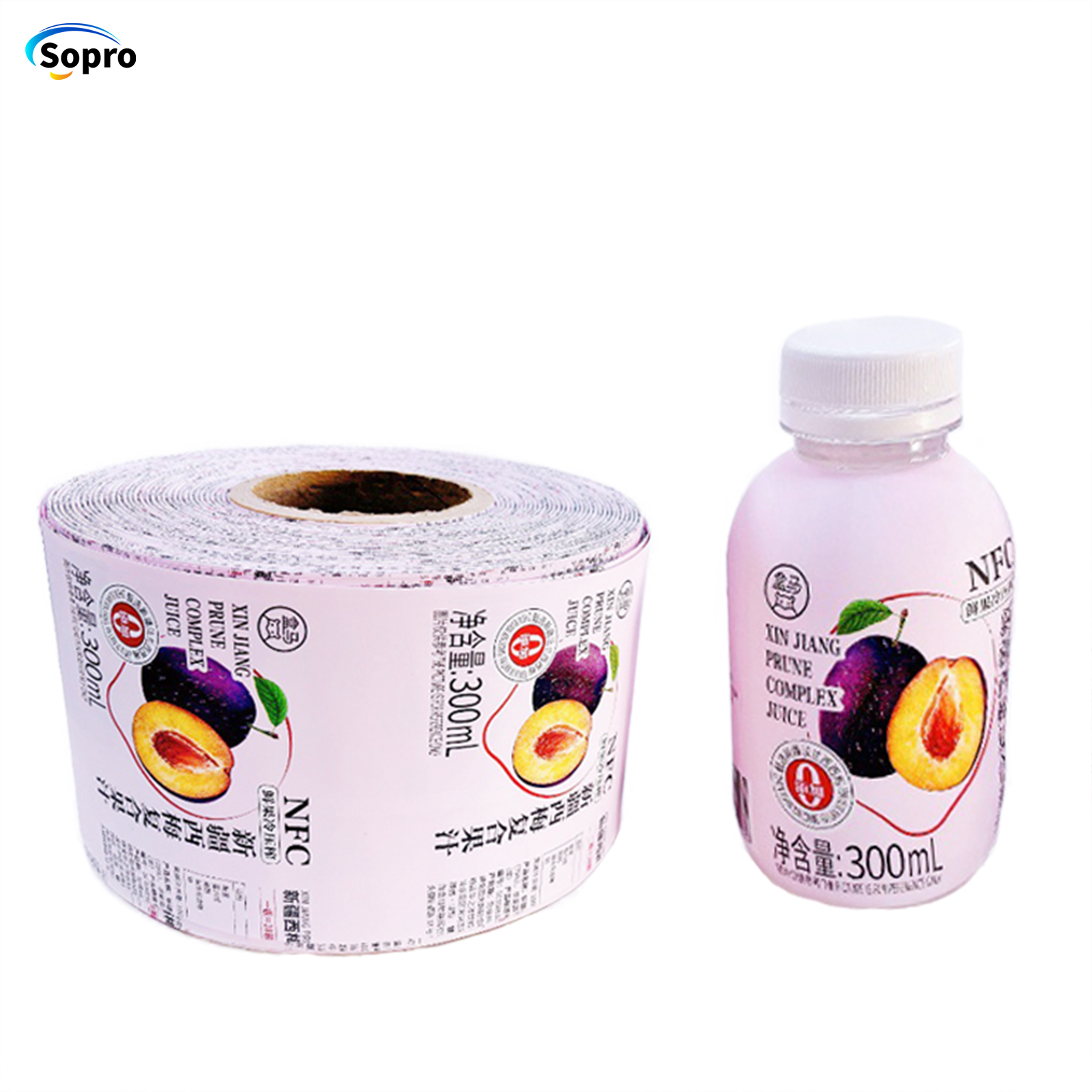 Custom Printing Pearlescent Gloss Shrink Wrap Label for 300ml 550ml 750ml Bottle Shrink Sleeve Label for Beverages