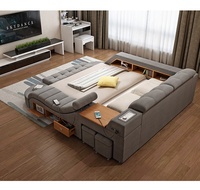 Nova Smart Multifunktionales Elektrisches Massagebett Verstellbares Stoff-Kingsize-Tatami-Sofa-Bett Mit Audio / Bücherregal