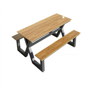 Mesa y Sillas de Picnic de Diseño Nuevo <span class=keywords><strong>2022</strong></span>, Mesa y Sillas de Picnic de Metal y Madera para Exteriores - Product Image 5