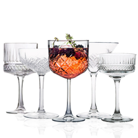 Lot de Verres à Vin en Cristal Gravé Vintage pour Vin Rouge, Vin Blanc, Gin, Eau, Bar, Fête, Mariage – Personnalisation du Logo Disponible