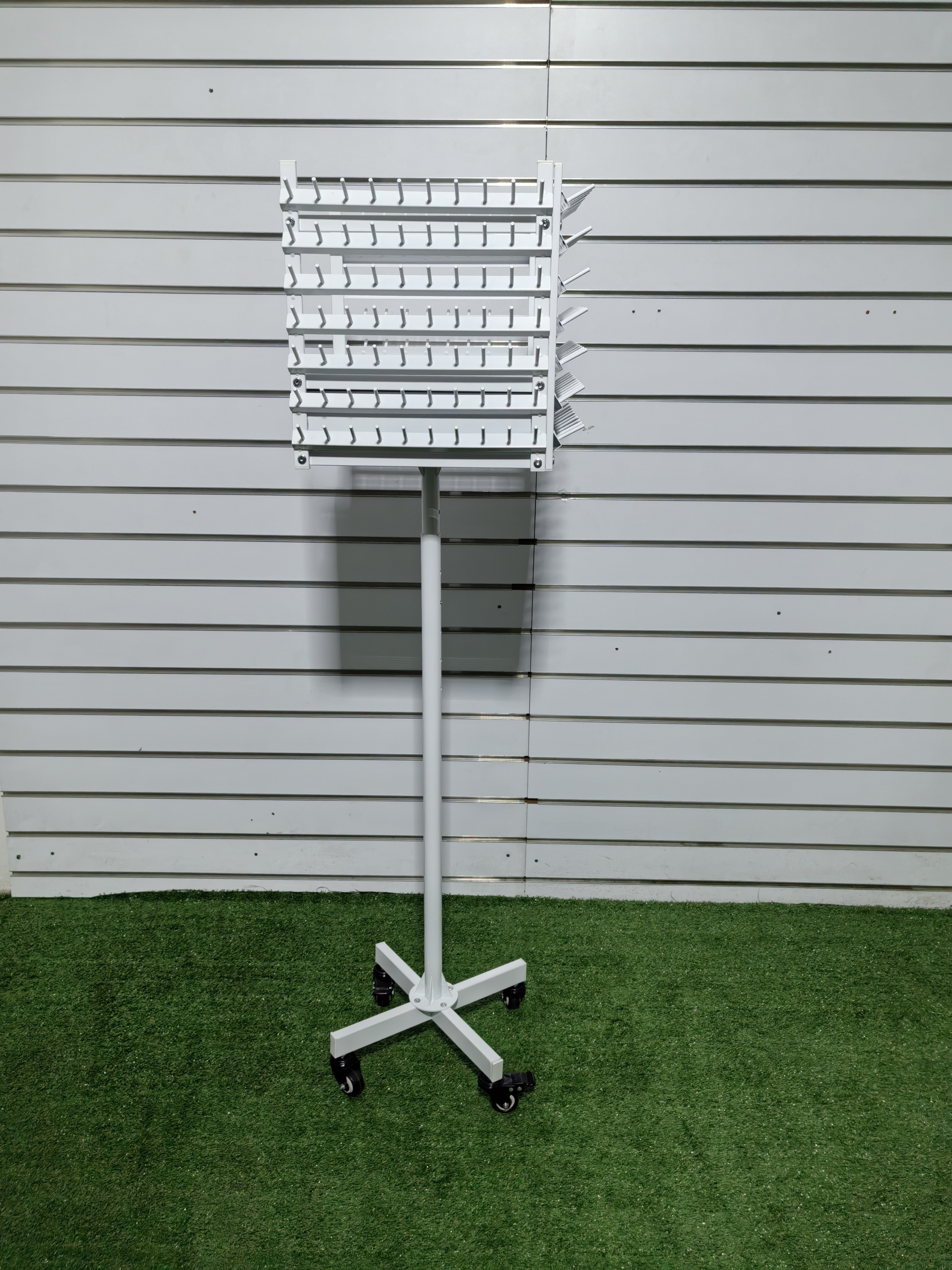 Hairpiece Display Rack Metal Floor Stand Display Rack with Hooks for Hairdressing Shop — view 4