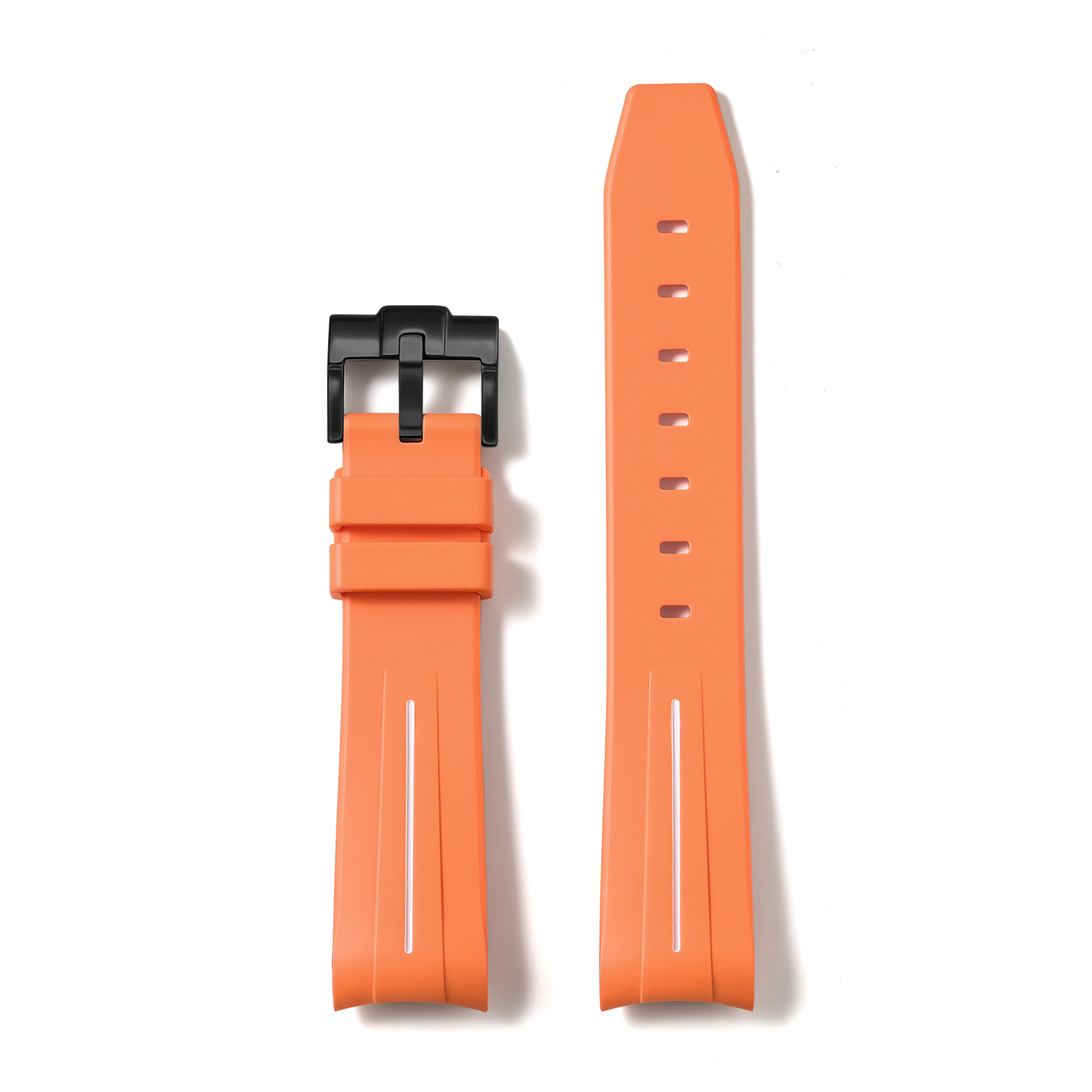 Ligne orange + blanche + boucle noire
