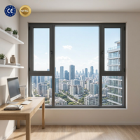 Elegante Ventana Abatible de Aluminio con Doble Acristalamiento, Reducción de Ruido y Resistente al Viento para Instalación en Sala de Estar o Dormitorio