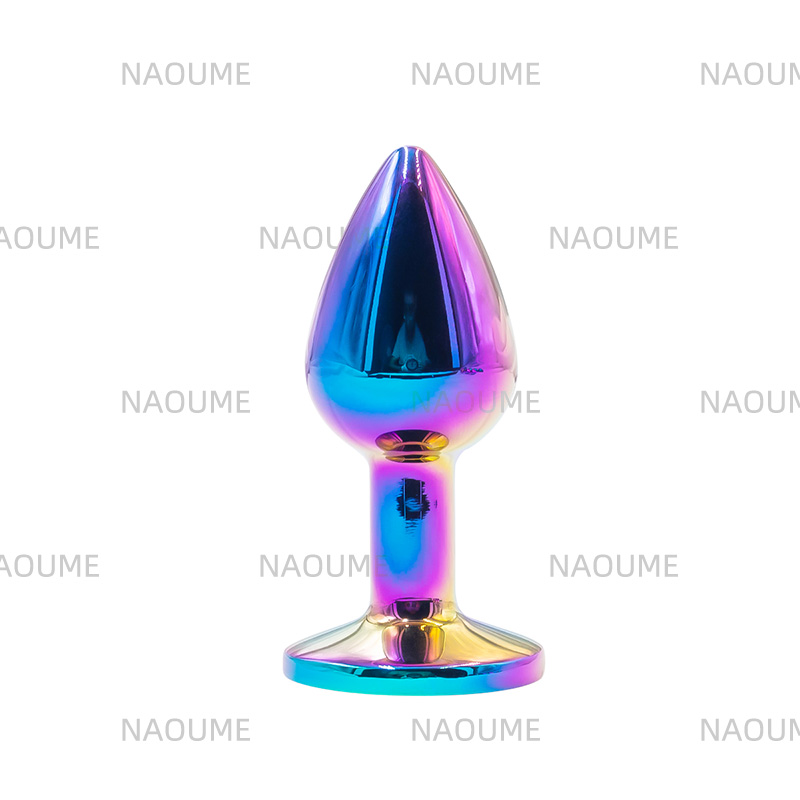 Colorful 3 Balls Electroplate Metal Anal Plug for Woman