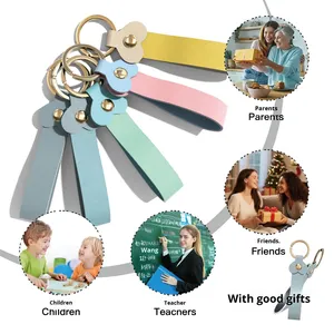 Al por mayor: Colgante de cuero con forma de corazón para pareja, llavero de coche de moda y personalidad, estilo lindo, regalo - Product Image 3