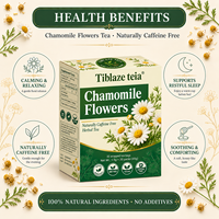 Sachets de thé aux fleurs de camomille pure, directement de l'usine, 45g, 30 paquets, tisane apaisante et relaxante pour le soir et l'heure du coucher, vente en gros