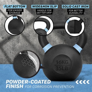 <span class=keywords><strong>Kettle</strong></span> <span class=keywords><strong>Bell</strong></span> avec logo personnalisé Kettlebell de compétition en fonte à revêtement en poudre noire de 4 à 48kg - Product Image 3