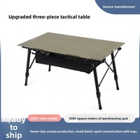 Ensemble de pique-nique en aluminium à trois pièces pour l'extérieur, table et chaises pliables avec rangement intégré