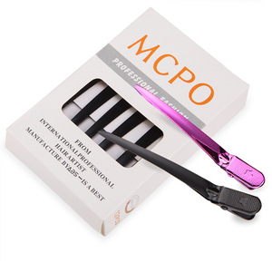 MCPO Hair <b>Clips</b> Metal Professional Salon <b>Tool</b> Black Purple For Styling Partitioning - Product Image 1