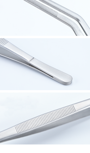 Pinset memasak dapur baja tahan karat penjepit ujung melengkung bergigi medis untuk persiapan koki dan makanan - Product Image 5