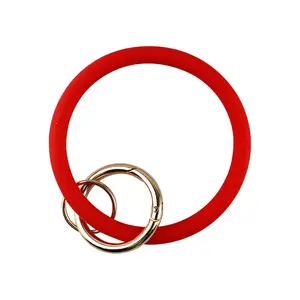 Polsbandje Sleutelhanger Cirkel Siliconen Bangle Key Ring Armband