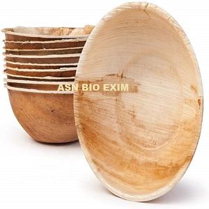 Assiettes et bols jetables élégants en feuille de palmier Areca Vaisselle élégante et écologique à motif végétal avec technique de gravure - Product Image 4