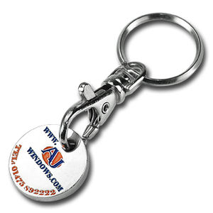 Llavero Metálico Promocional con Moneda para Carrito de Compras, Llavero de Aleación de Zinc con Moneda para Carrito de Compras - Product Image 1