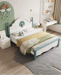 Cama Individual Moderna de Madera Maciza <span class=keywords><strong>para</strong></span> Niños, Cama Suave de 1.2 m <span class=keywords><strong>para</strong></span> <span class=keywords><strong>Adolescentes</strong></span>, <span class=keywords><strong>Niñas</strong></span> y Princesas - Product Image 2