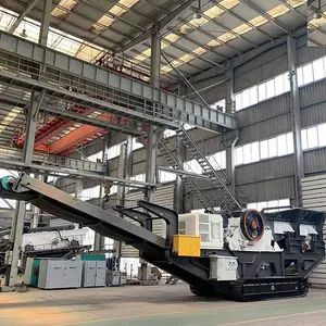 Machine de concassage de béton de roche en pierre Portable usine de concasseur à mâchoires mobile à grande échelle pour les ordures de construction de galets