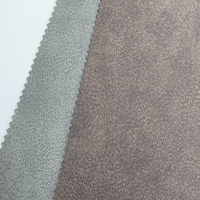 Tissu en cuir PU imprimé rétro bicolore brossé à tombé doux, 320 GSM, épaisseur 0,75 mm, avec support tissé pour vêtements, manteaux et vestes