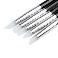 Bagfiat Poignée Pro Nail Art Brosse Nail Brush Kit Noir En Bois Aluminium Outils 57mm Plastbmwcosmetics Cotton Ball Nipper 5pcs/pvc
