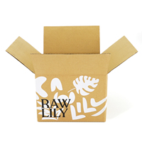 Caja de Envío Impresa de Cartón Kraft Natural Sin Recubrimiento, Económica y al Por Mayor, con Diseño de Plantas Tropicales para Marcas de Cosméticos Orgánicos