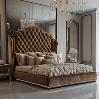 Ensemble de meubles de chambre à coucher en bois de luxe moderne OE HOME, tête de lit en tissu, écologique, lit king size personnalisé pour usage hôtelier