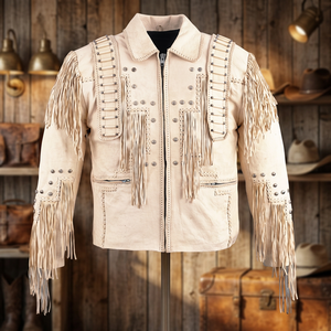 Men's Genuine Leather <b>Biker</b> <b>Jacket</b> - Product Image 3