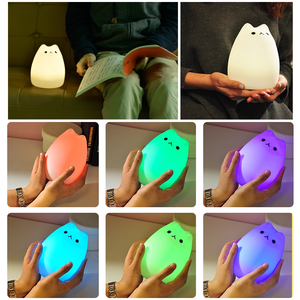 Lámpara usb recargable para mesita de noche, luz nocturna inteligente de silicona pequeña <span class=keywords><strong>con</strong></span> cambio de color RGB - Product Image 2