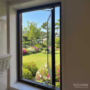 Fenêtres BOCHARM insonorisées en aluminium et verre pour maisons, fenêtre à battant double vitrage avec moustiquaire - Product Image 2