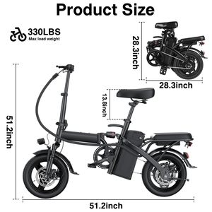 Expédition vers la <span class=keywords><strong>Tanzanie</strong></span>, Vélo électrique pour adultes et adolescents, Vélo électrique pliable 48V 10Ah, moteur 560W, pneu 14 pouces, 30 °   Freins à disque doubles pour la montagne - Product Image 6