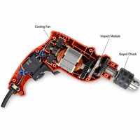 Perceuse à percussion à vitesse variable continue HABO JT-13 de 13 pouces, marteau perforateur rotatif 220V 32mm pour le perçage du bois