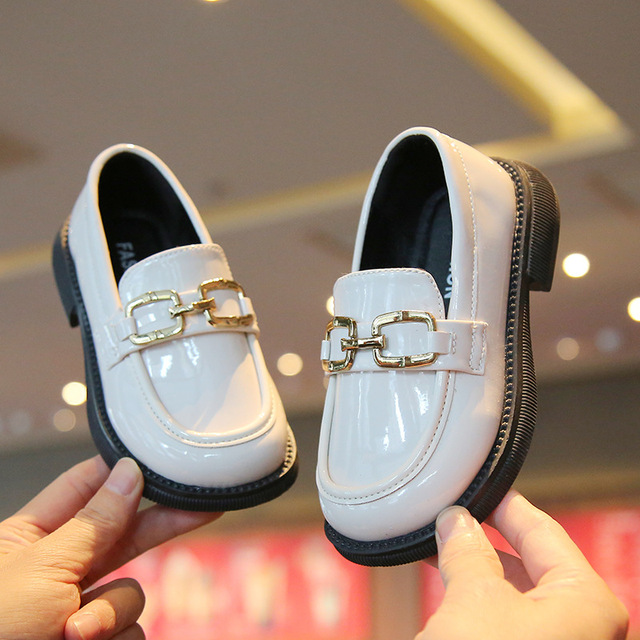 New Style Boys Slip on Loafers School Children Casual Dress Pu Leather Shoes White Boat Shoe for Children