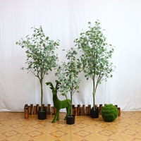 Arbre d'eucalyptus artificiel décoratif de 120 cm, pour mariage, intérieur/extérieur, usage commercial, plante en plastique écologique