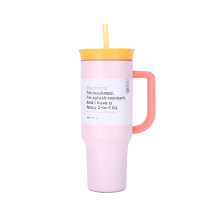 Mug <span class=keywords><strong>de</strong></span> voyage isotherme personnalisé <span class=keywords><strong>de</strong></span> 40 oz en acier inoxydable avec paille et <span class=keywords><strong>poignée</strong></span> - Product Image 5