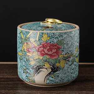 Caddy de té de cerámica esmaltada de Color, tapa de tarro de almacenamiento chino, diseño japonés, estilo Retro, ecológico, Escuela trasera, té de Kung Fu - Product Image 3