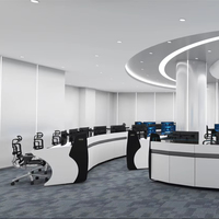 Consolas de Monitoreo de Seguridad Modernas JCCX-5 de Tamaño Personalizado, Muebles Comerciales, Escritorio para Computadora para Centro de Comando, Ecológico