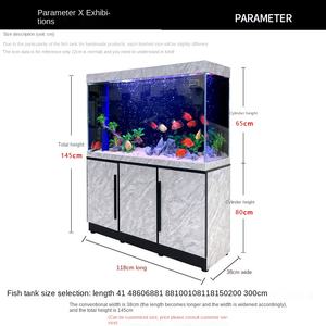 Tangki ikan akuarium kaca Ultra jernih kustom dengan filtrasi otomatis tangki sepeda lingkungan untuk penggunaan kantor ruang tamu Modern - Product Image 6