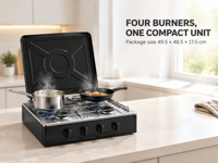 Cuisinière à gaz à brûleurs simples de type européen, cuisinière à gaz verticale à quatre brûleurs, cuisinière à gaz européenne pour l'intérieur et l'extérieur
