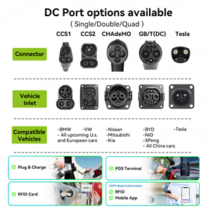 Cargador de Vehículos Eléctricos OEM de 20kw, <span class=keywords><strong>30kw</strong></span>, 40kw, Wallbox RFID CCS GBT Chademo, Cargador Rápido Inteligente de Corriente Continua con OCPP para Uso Doméstico y Comercial - Product Image 6