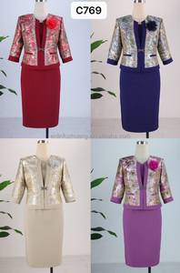 ชุดเดรสผ้าไหมลายสวยสำหรับผู้หญิง  ชุดสูทไซส์ใหญ่สำหรับใส่ไปโบสถ์ - Product Image 5