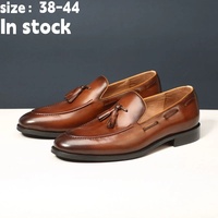 Mocassins en cuir véritable vintage à enfiler, chaussures de ville professionnelles, en stock, très demandés