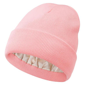 Gorro de calavera holgado con forro de satén cálido, gorro tejido a mano bordado en 3D para mujeres y hombres, gorro acrílico de invierno, para viajes - Product Image 6