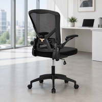 Chaise de bureau exécutive ergonomique en tissu maillé à dossier moyen de conception moderne avec accoudoirs réglables, hauteur réglable et pivotante